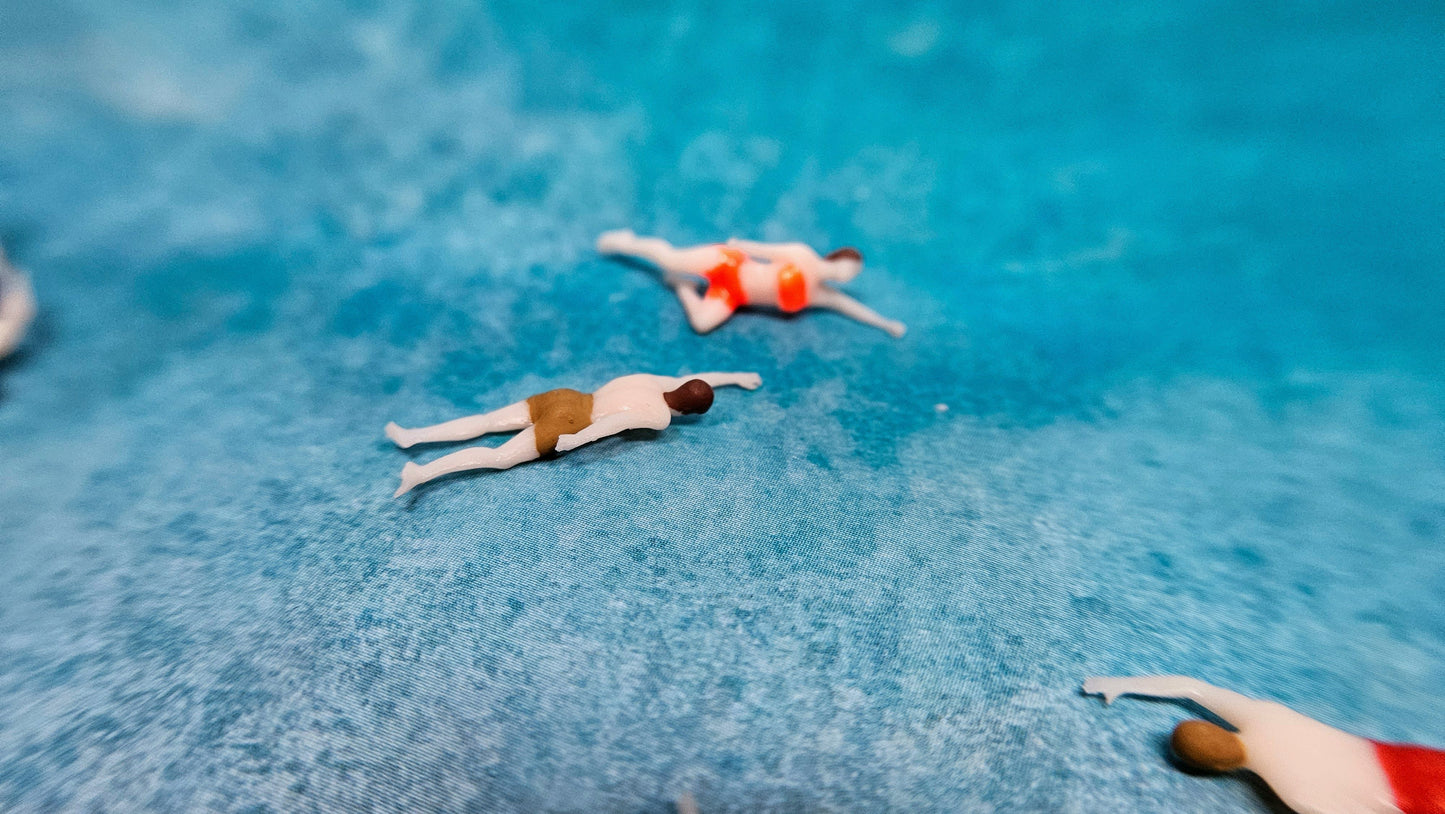 6x Schwimmer Figuren Sommer Strand für Spur H0 (1:87)