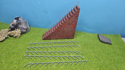 Treppengeländer Geländer Railing Metallzaun (10 Stück) H0 1:87 (30 oder 45 Grad)