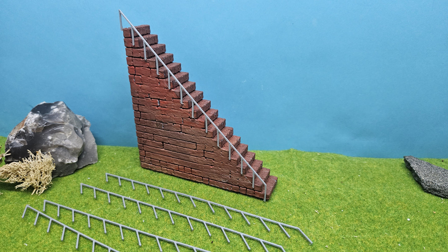 Treppengeländer Geländer Railing Metallzaun (10 Stück) H0 1:87 (30 oder 45 Grad)