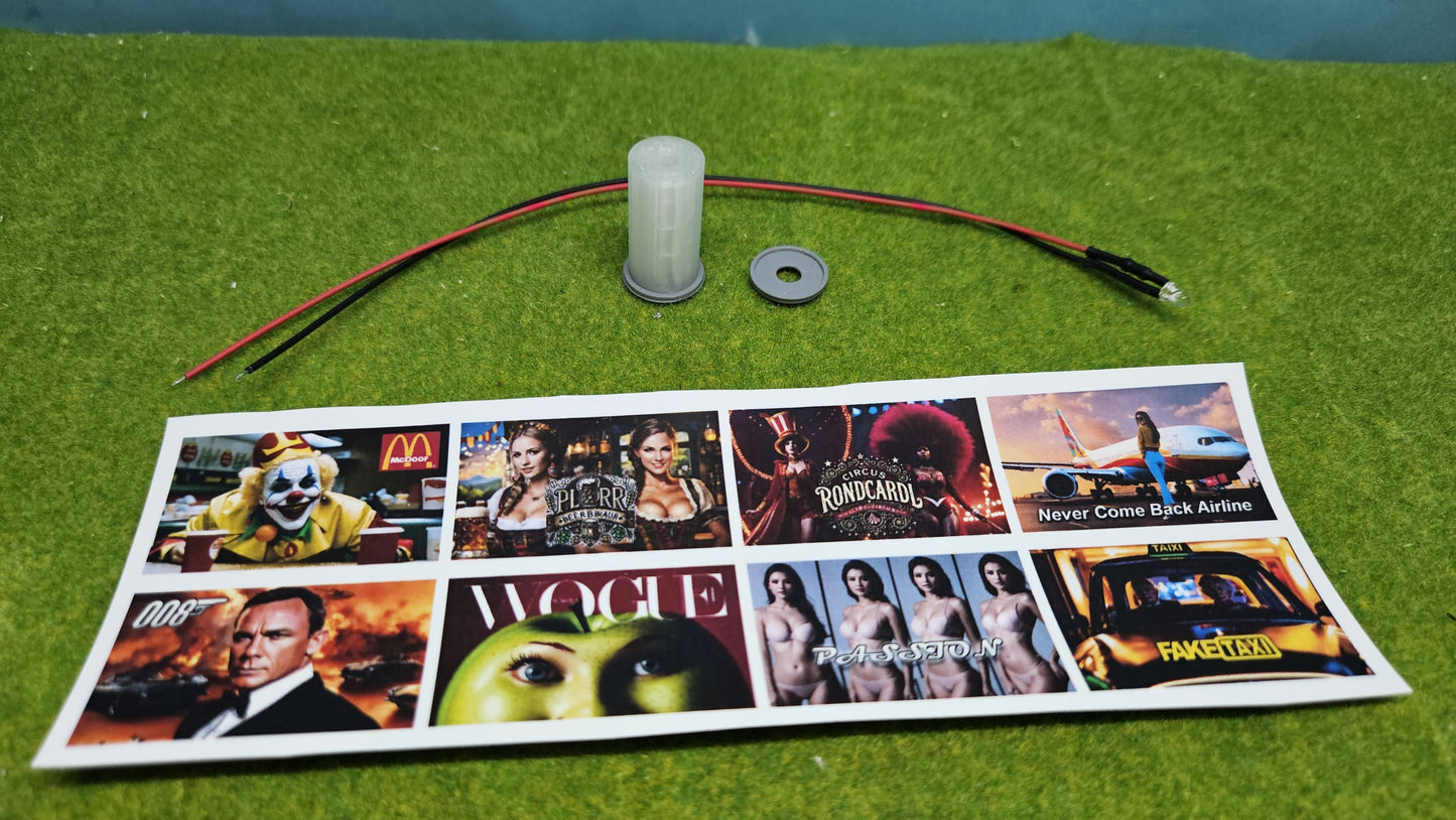 Beleuchtete Litfaßsäule / Werbesäule inkl. LED + Poster