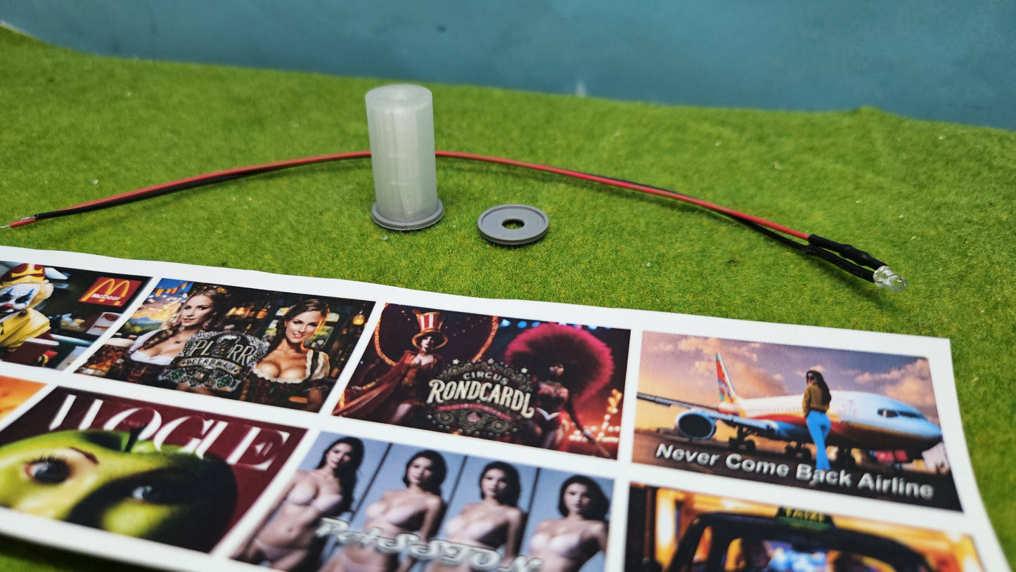 Beleuchtete Litfaßsäule / Werbesäule inkl. LED + Poster