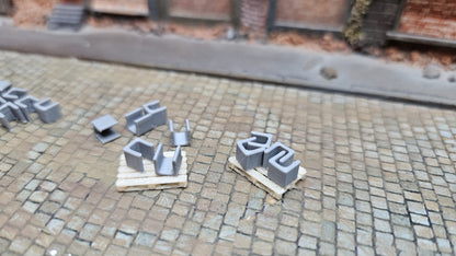 Beton U-Steine auf Europaletten für Baustelle & Ladegut