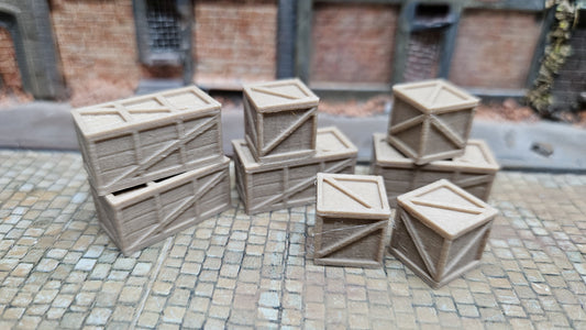 8x verschiedene Holzkisten Transportboxen Ladegut