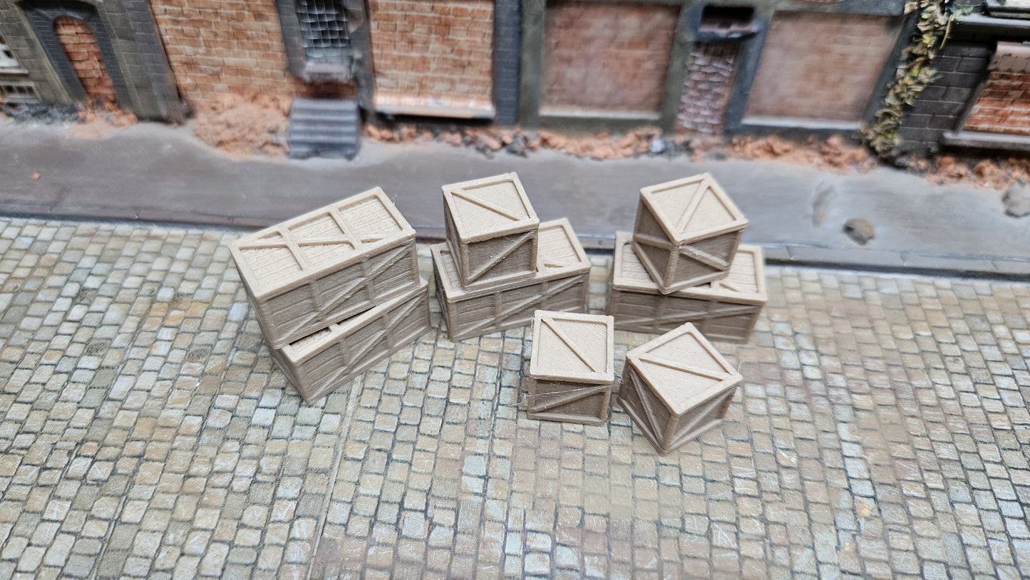 8x verschiedene Holzkisten Transportboxen Ladegut