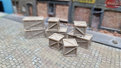 8x verschiedene Holzkisten Transportboxen Ladegut