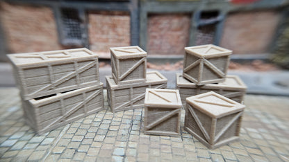 8x verschiedene Holzkisten Transportboxen Ladegut