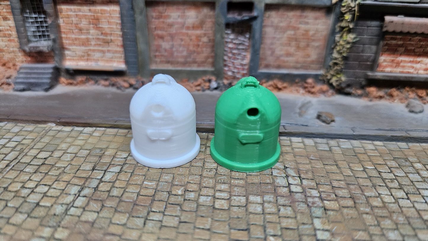 2x Glascontainer "Modern" Container für Altglas weiß+grün