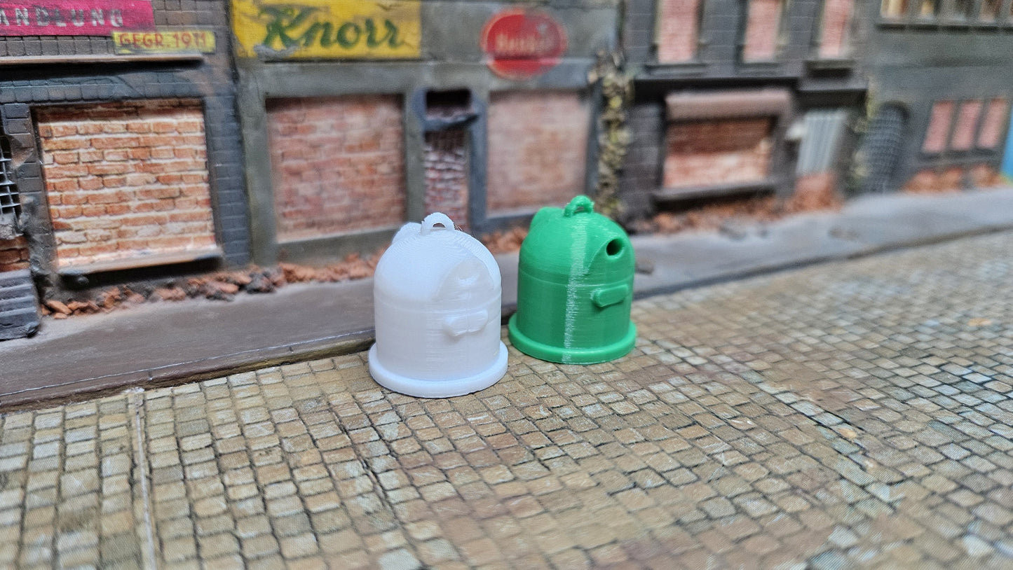 2x Glascontainer "Modern" Container für Altglas weiß+grün