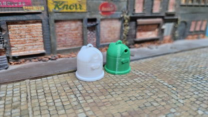 2x Glascontainer "Modern" Container für Altglas weiß+grün