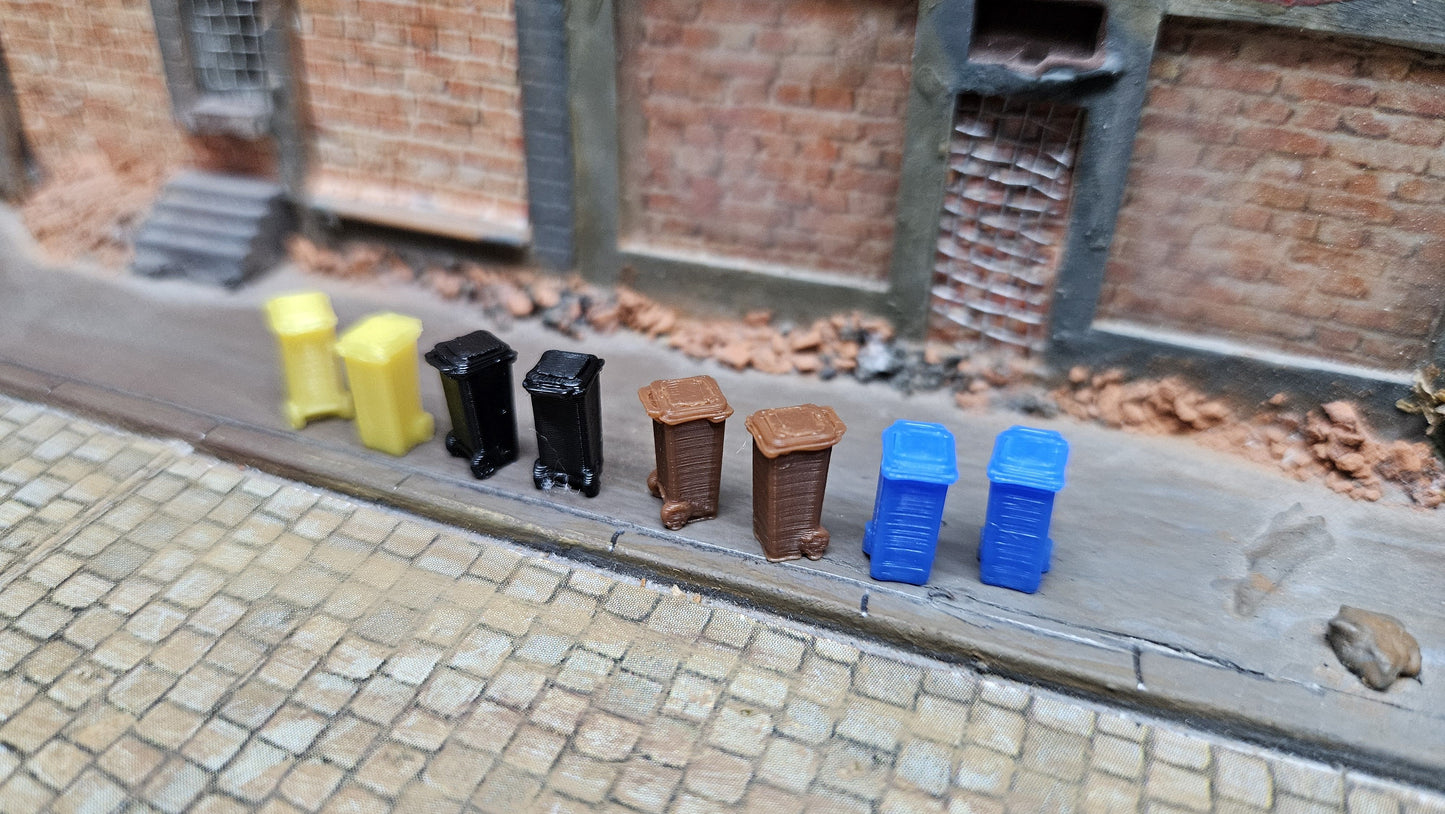 8-16 Stück Mülltonnen Mülleimer gelb, schwarz, blau, braun