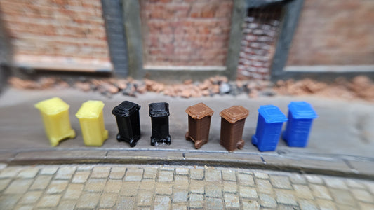 8-16 Stück Mülltonnen Mülleimer gelb, schwarz, blau, braun