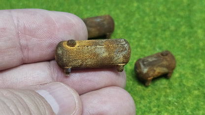 3x verrosteter LPG Tank im Echtrost-Look oder unbemalt