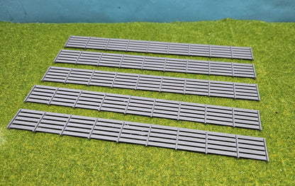 5 Stück H0 Beton Sichtschutzzaun Bahnaberrung Elemente