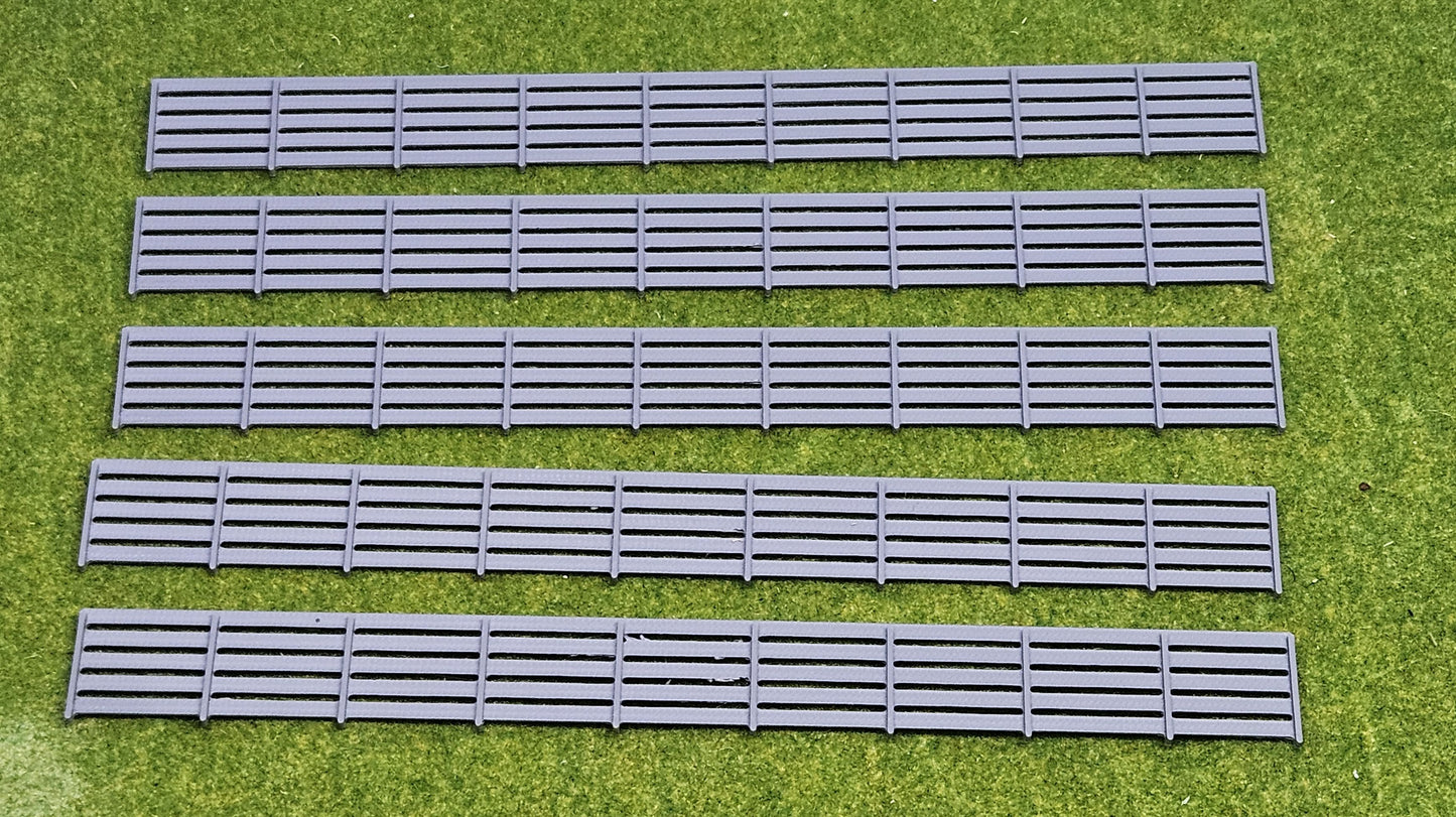 5 Stück H0 Beton Sichtschutzzaun Bahnaberrung Elemente