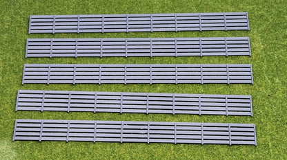 5 Stück H0 Beton Sichtschutzzaun Bahnaberrung Elemente