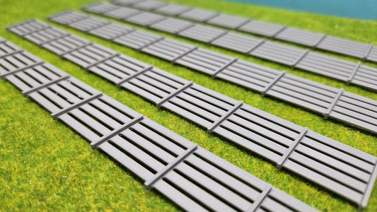 5 Stück H0 Beton Sichtschutzzaun Bahnaberrung Elemente