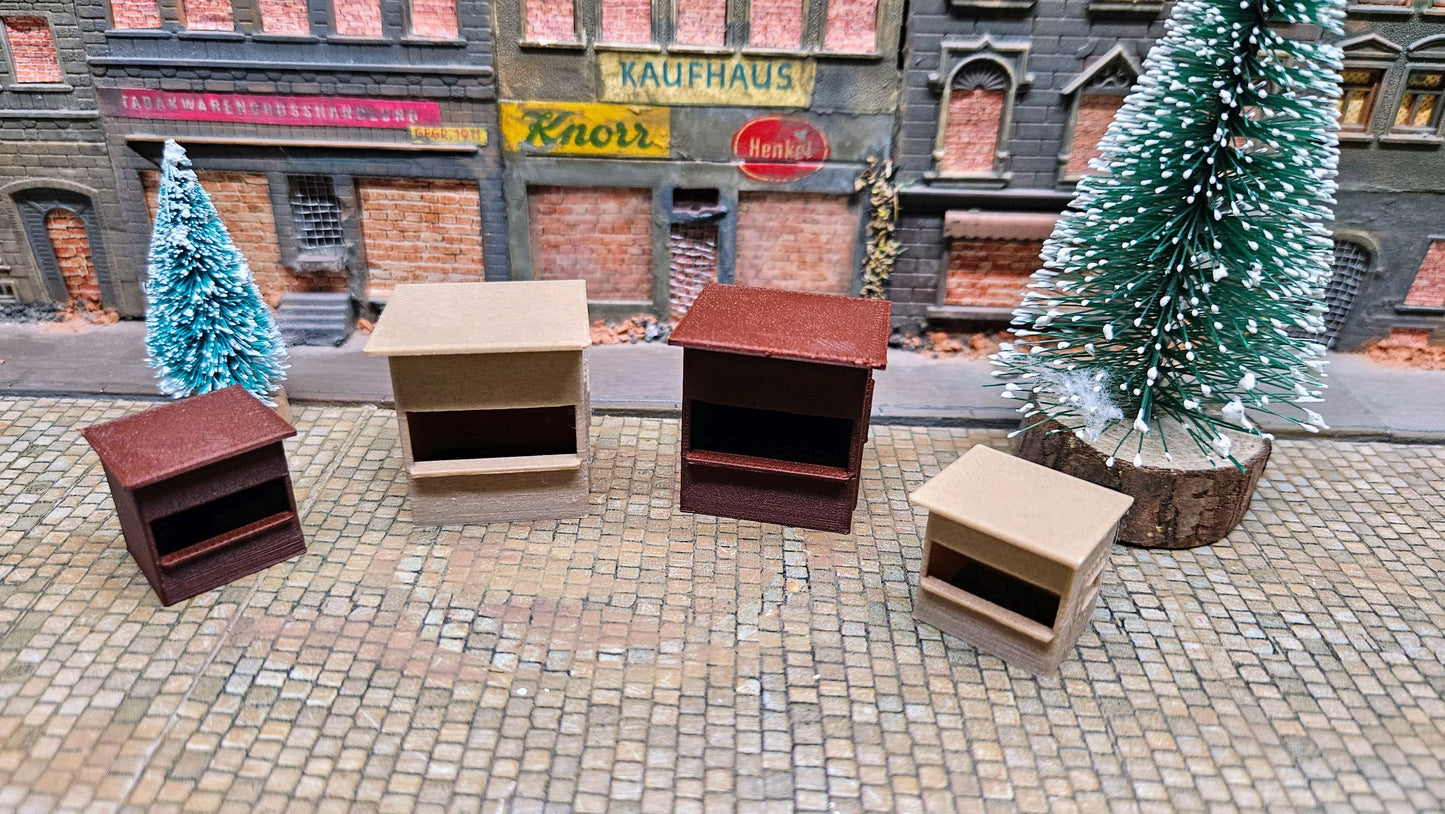 2 Stück Weihnachtsmarkt Stand Buden Hütte Verkaufsstand