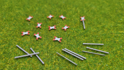 10 Stück Andreaskreuze für Bahnübergang etc.