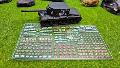 RU WW2 Decals Russland Aufkleber für Panzer Fahrzeuge etc. 1/100 1/87 1/72 1/64