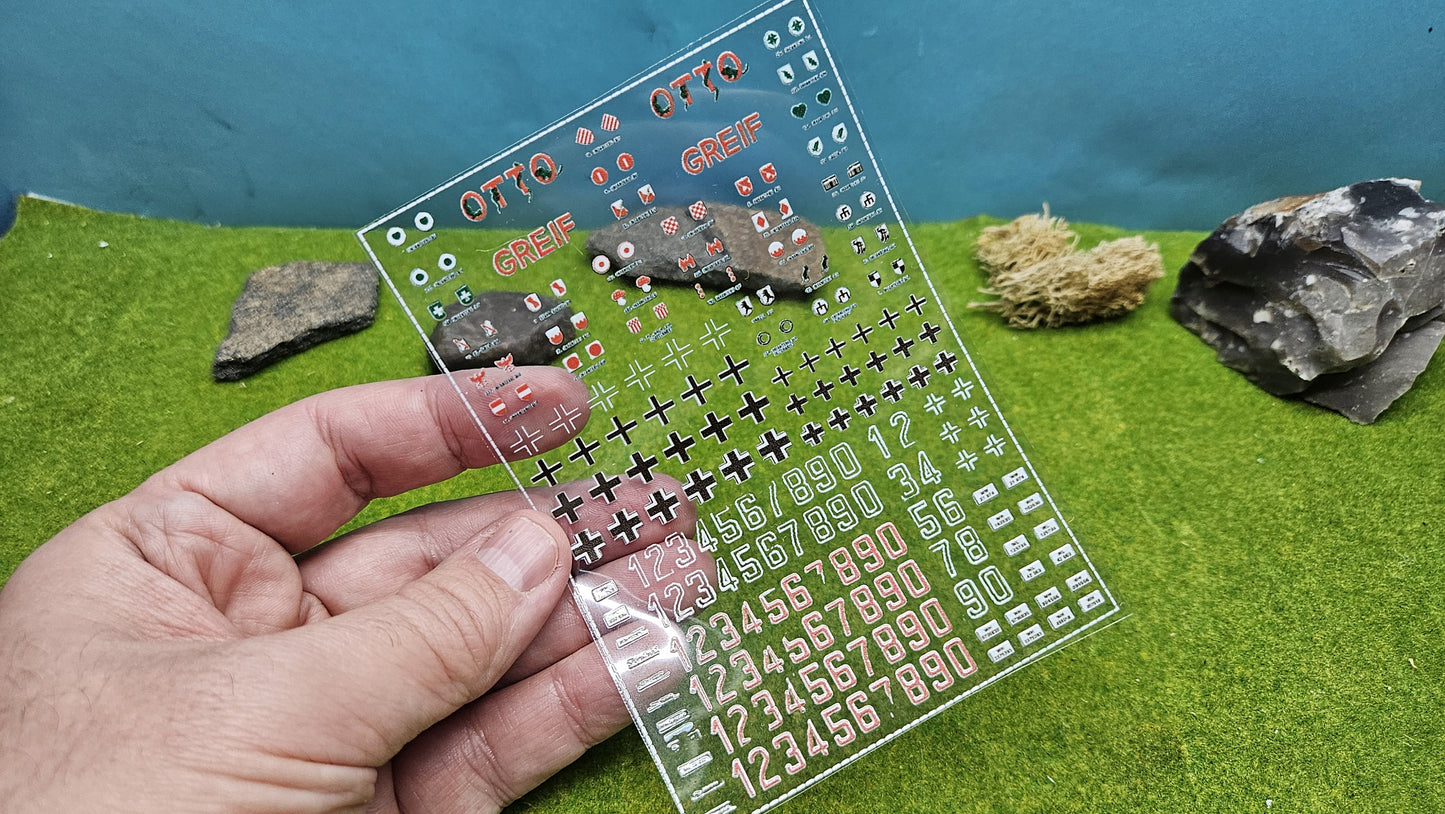 Deutsche Decals "Wehrmacht" Aufkleber für Panzer, Fahrzeuge 1/100 1/87 1/72