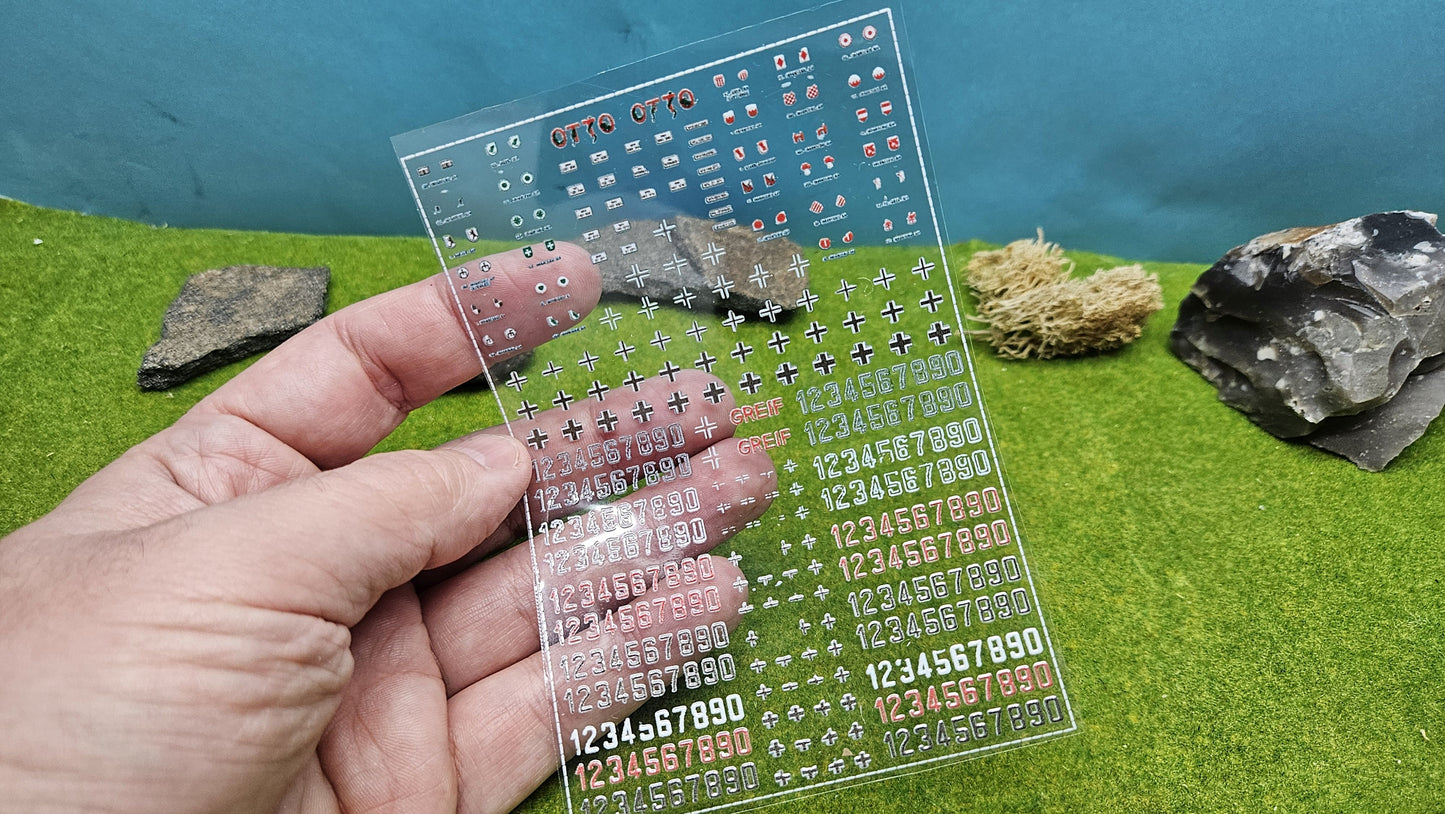 Deutsche Decals "Wehrmacht" Aufkleber für Panzer, Fahrzeuge 1/100 1/87 1/72