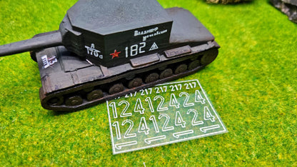 Panzer Decals "Wehrmacht" Nummern für Panzer, Fahrzeuge 1/87 1/72 1/56 1/48 1/35