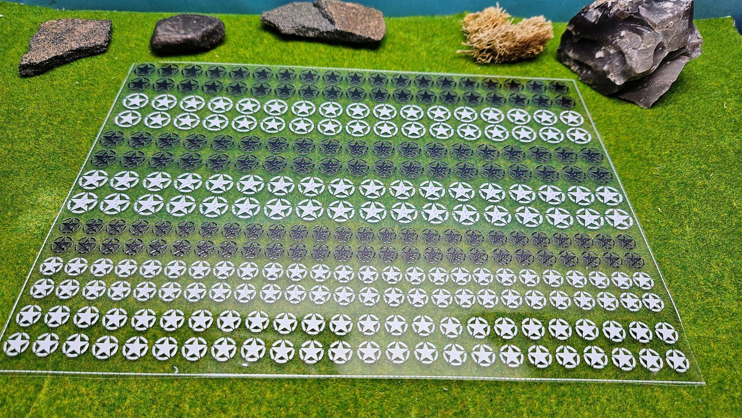 USA Decals Aufkleber "Stars" für Maßstab 1/72 1/64 1/56 1/48 1/43 1/35