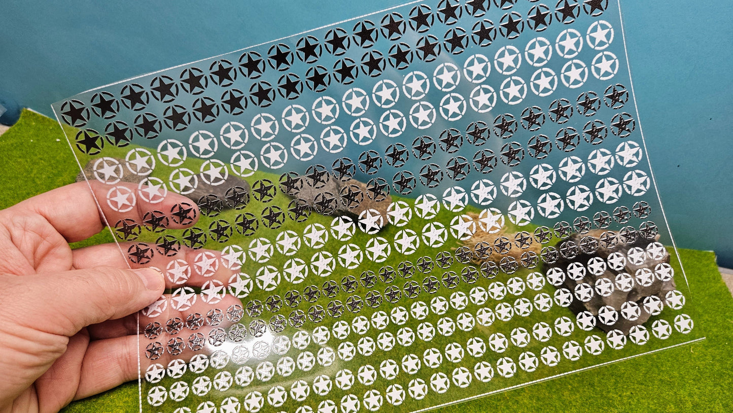 USA Decals Aufkleber "Stars" für Maßstab 1/72 1/64 1/56 1/48 1/43 1/35