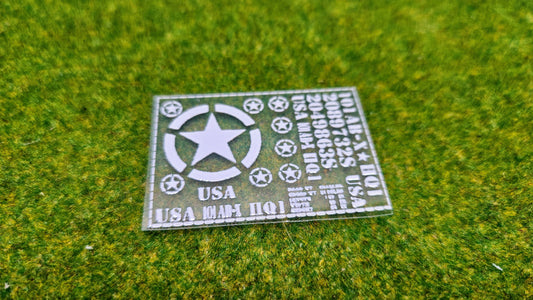 USA Decals Aufkleber "Stars" für Maßstab 1/100 1/87 1/72 1/56 1/48