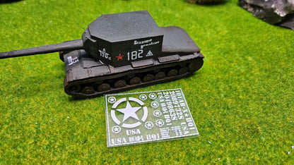 USA Decals Aufkleber "Stars" für Maßstab 1/100 1/87 1/72 1/56 1/48