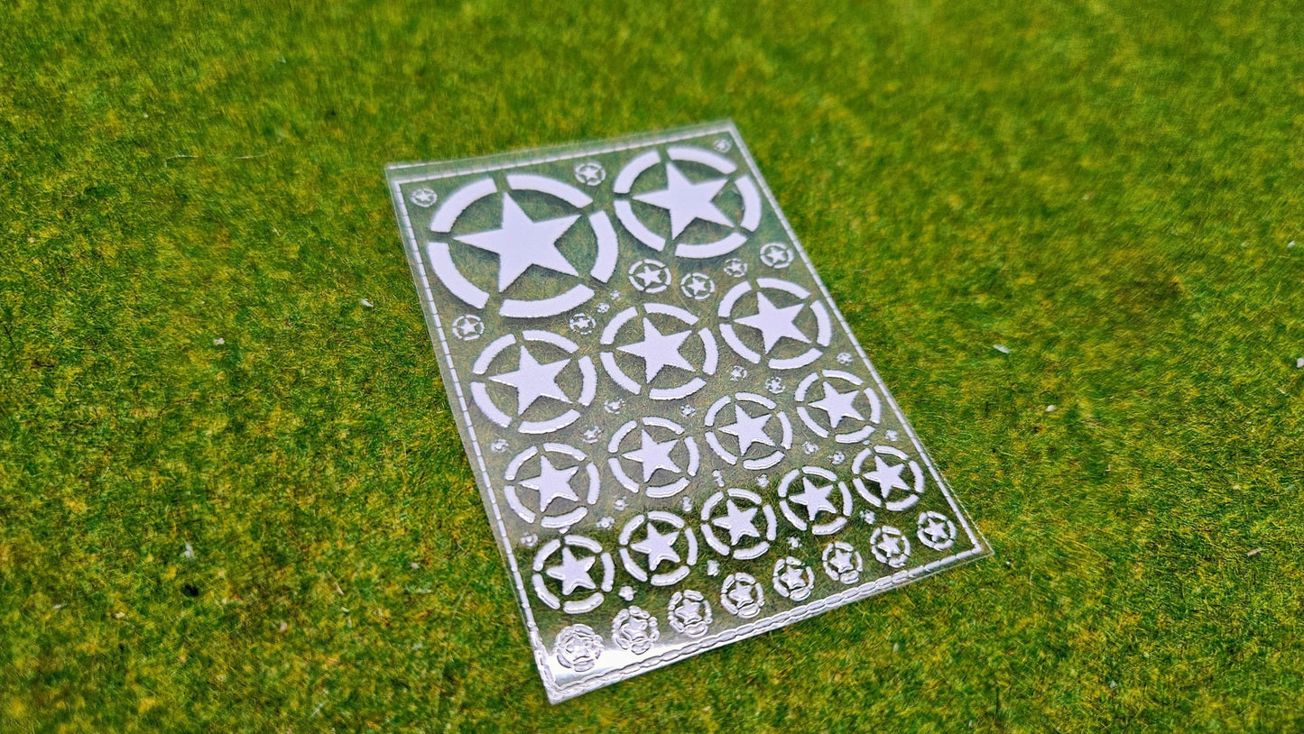 USA Decals Aufkleber "Stars" für Maßstab 1/100 1/87 1/72 1/56 1/48