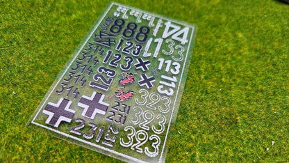 Panzer Decals "Wehrmacht" Nummern für Panzer, Fahrzeuge 1/87 1/72 1/56 1/48 1/35