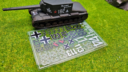 Panzer Decals "Wehrmacht" Nummern für Panzer, Fahrzeuge 1/87 1/72 1/56 1/48 1/35