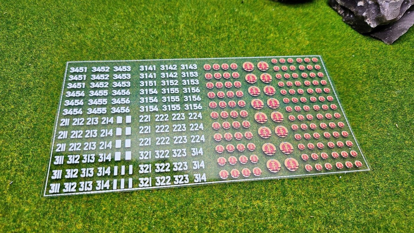 NVA Decals Aufkleber für Panzer Fahrzeuge für Maßstab 1/100 1/87 1/72