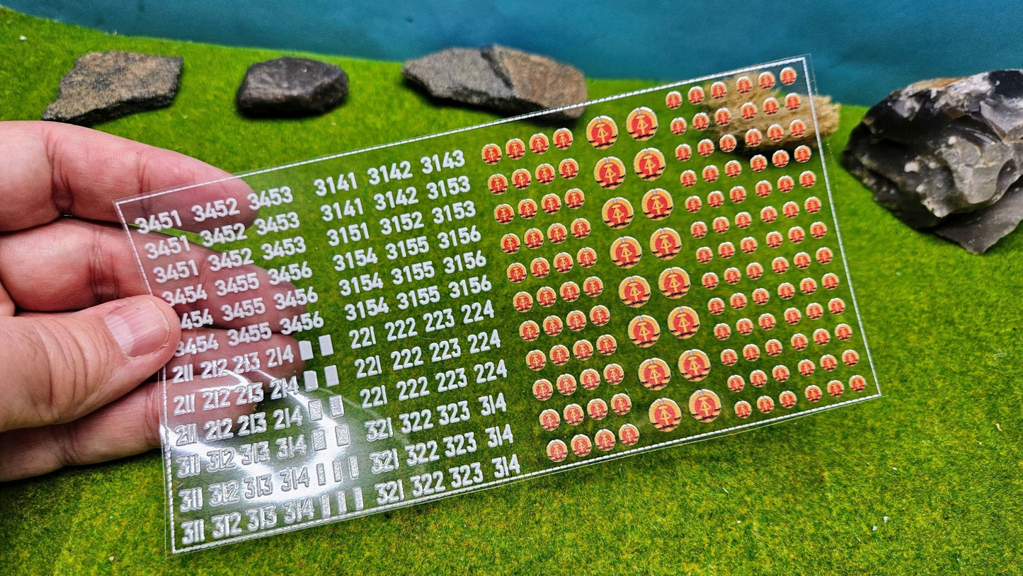 NVA Decals Aufkleber für Panzer Fahrzeuge für Maßstab 1/100 1/87 1/72