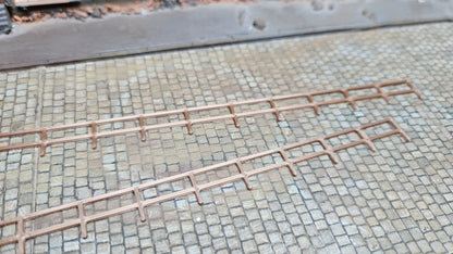 12 Stück "Metall Geländer" Zaun im Messing-Look