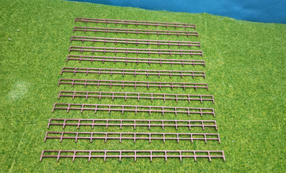 12 Stück "Metall Geländer" Zaun im Messing-Look