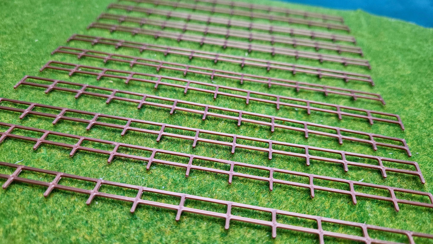 12 Stück "Metall Geländer" Zaun im Messing-Look