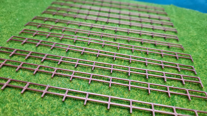 12 Stück "Metall Geländer" Zaun im Messing-Look