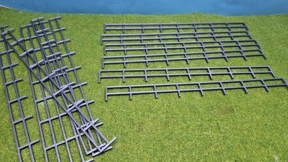 12 Stück "Rostiges Metall Geländer" Zaun im Rost-Look