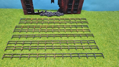 12 Stück "Rostiges Metall Geländer" Zaun im Rost-Look