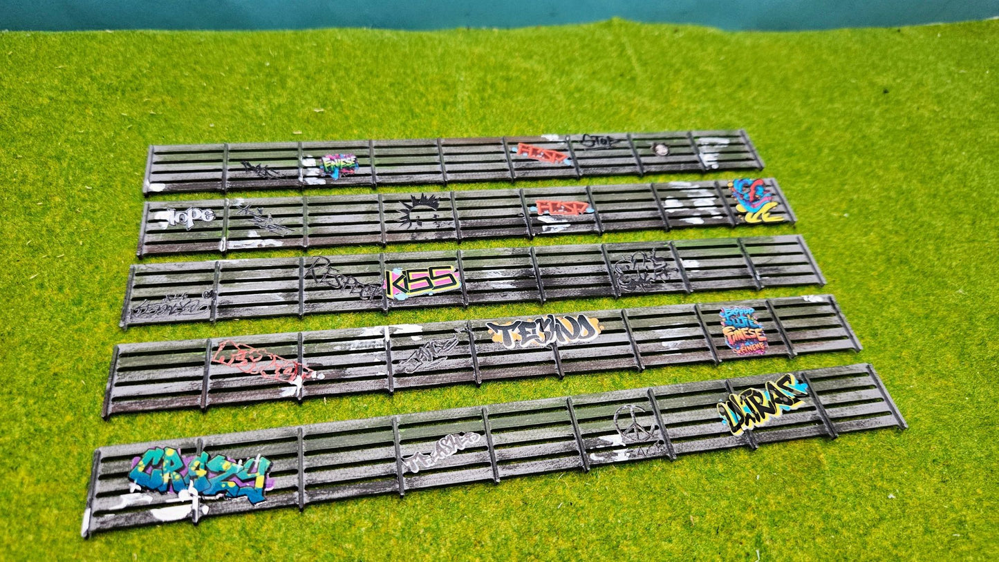 1 oder 5 Stück "Graffiti" Sichtschutzzaun Bahnaberrung Beton Elemente