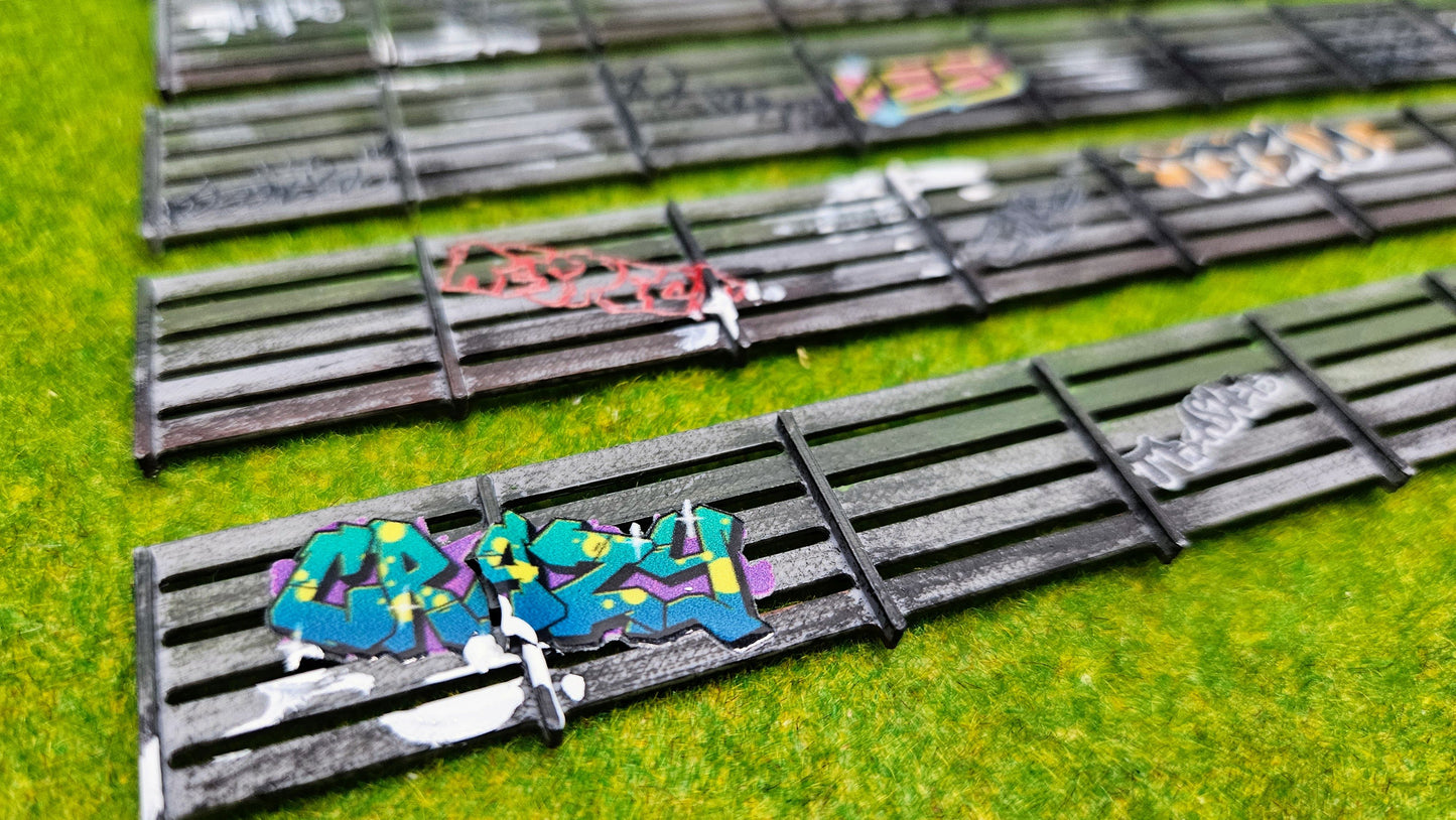 1 oder 5 Stück "Graffiti" Sichtschutzzaun Bahnaberrung Beton Elemente