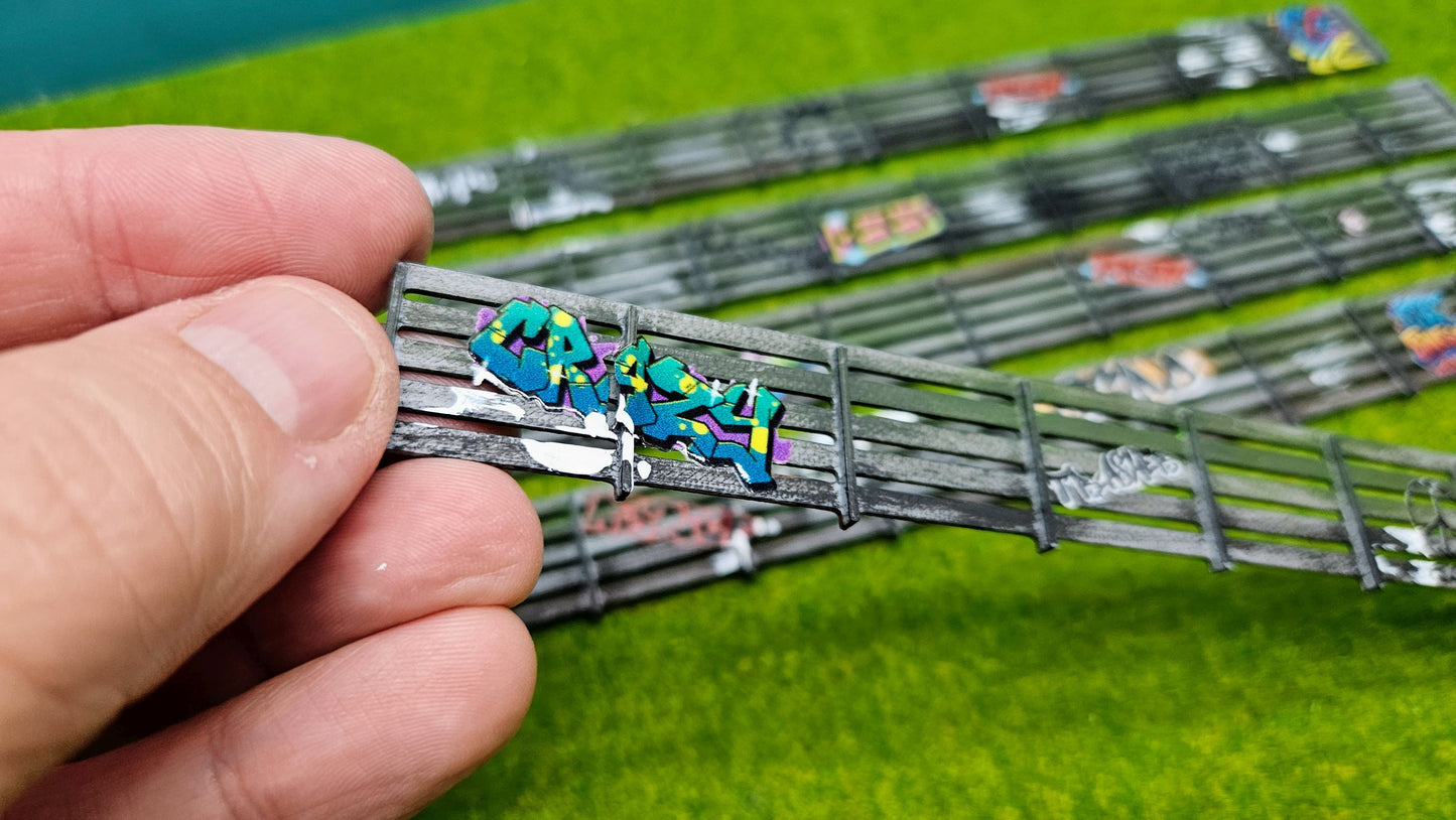 1 oder 5 Stück "Graffiti" Sichtschutzzaun Bahnaberrung Beton Elemente