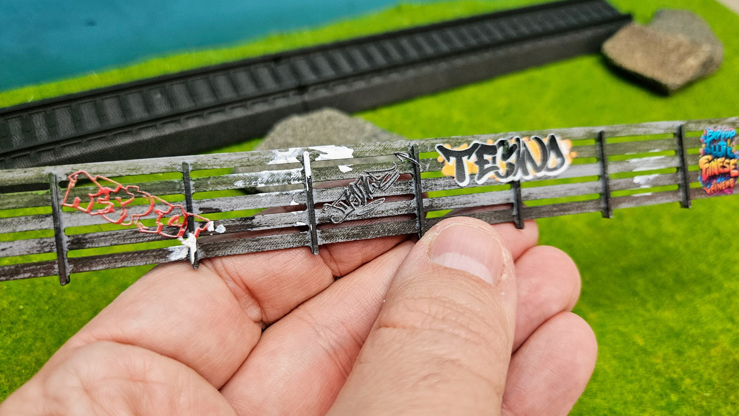 1 oder 5 Stück "Graffiti" Sichtschutzzaun Bahnaberrung Beton Elemente