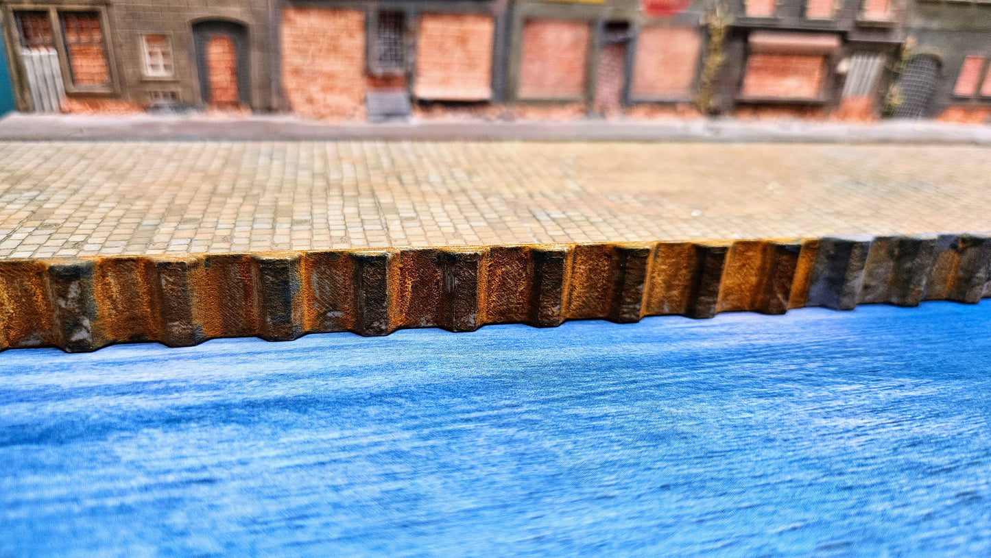 Spundwände für Hafengebiet oder Baustelle – unbemalt oder Rostlook