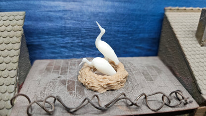 Storchennest mit 2 Störchen aus Resin 1:35 / 1:32 (Spur 1) - bemalt oder unbemalt