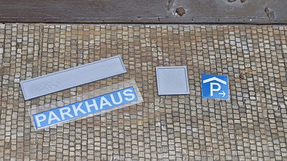 Parkhausschilder für H0 (1:87) - diverse Variante verfügbar