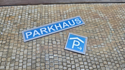 Parkhausschilder für H0 (1:87) - diverse Variante verfügbar