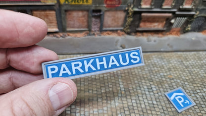 Parkhausschilder für H0 (1:87) - diverse Variante verfügbar